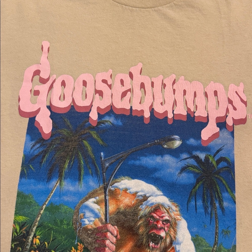 Flawed Goosebumps Graphic Tee in Tan, sz S - Picture 2 of 6